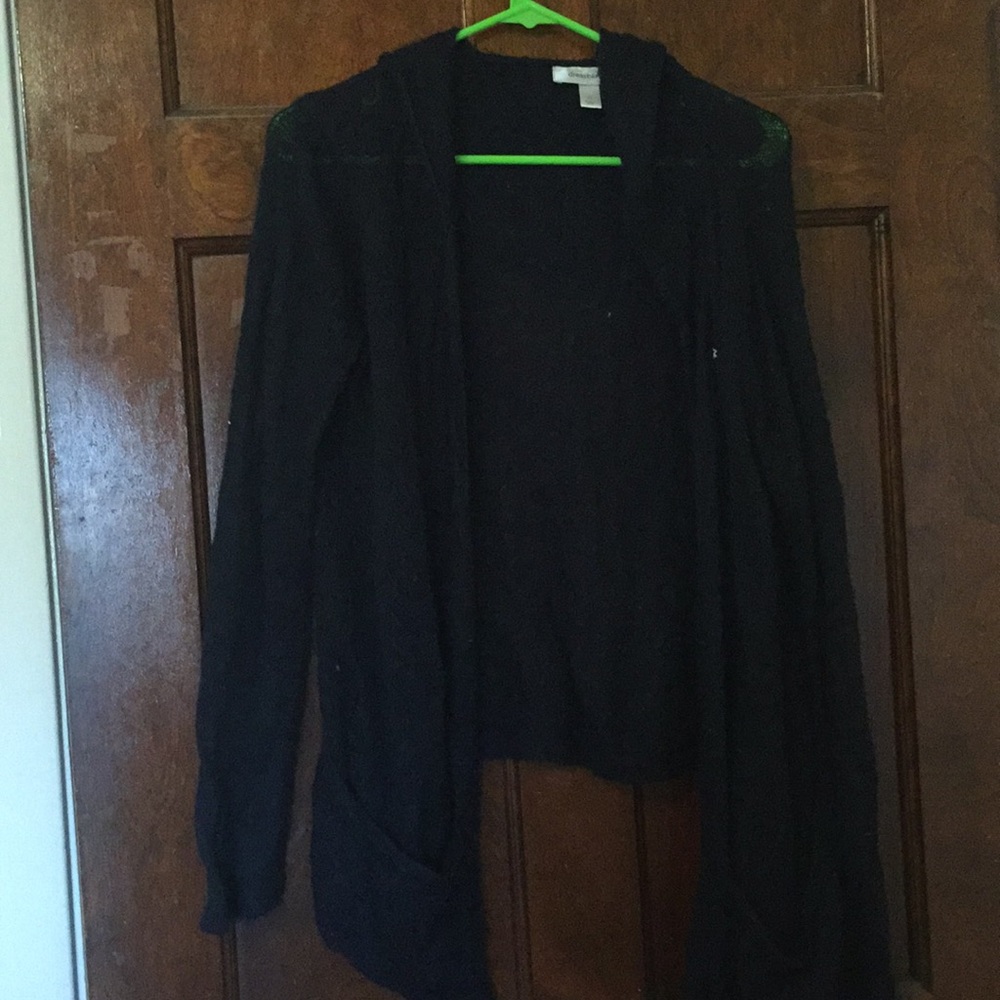 Light Navy Blue Cardigan With Hood